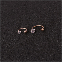 En gros Non-Piercing C-Forme En Acier Inoxydable Nez Oreille Cartilage Clip Sur Boucles D'oreilles avec Boule De Cristal Goujons D'extrémité