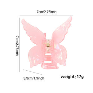Venta al por mayor pequeño 7,5 cm PC mariposa horquilla Clip fantasía Color ácido acético alta sensibilidad tiburón Clip para el <span class=keywords><strong>cabello</strong></span> - Product Image 4