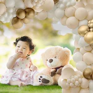 Guirlande de ballons en latex blanc sable doré Kit de ballons pour filles, fête d'anniversaire, mariage, baby shower et anniversaire - Product Image 4