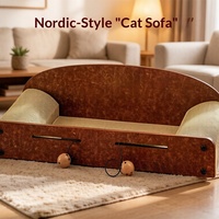 Canapé pour chat en feutre OEM en gros, chaise longue extra large, lit pour chat, griffoir résistant à l'usure, griffoir en carton pour chat