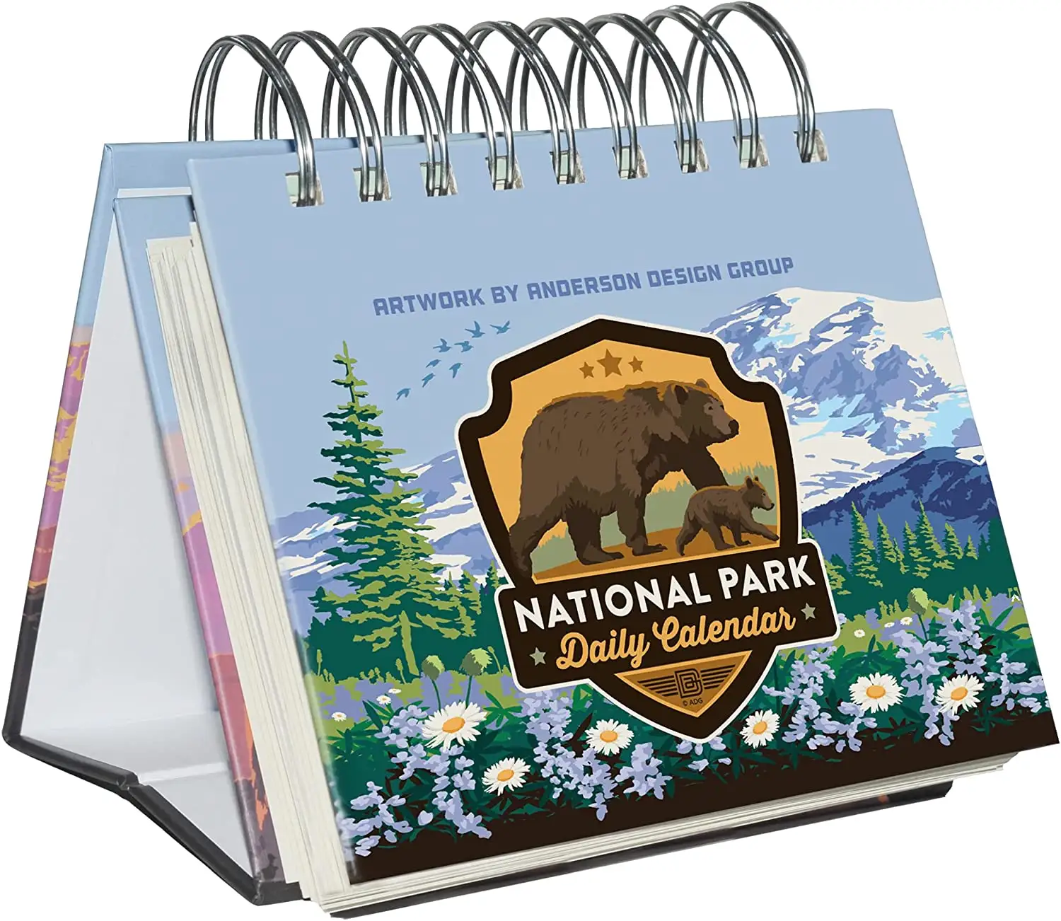 Hardcover Custom Perpetual Flip Kalender für Office Desk National Park Täglicher ewiger Kalender mit Spiral bindung