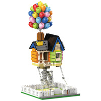 Mainan Blok Bangunan Mini Kreatif DK7025 Model Rumah Balon Terapung Bangunan Modern Edukatif Anak Usia 5-7 Tahun Laki-laki/Perempuan 600+