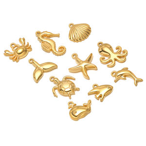 Nieuwe mode zeepaardje krab octopus schelpdieren walvis bedels roestvrijstalen bedels voor het maken van sieraden DIY ketting armband onderdelen - Product Image 5
