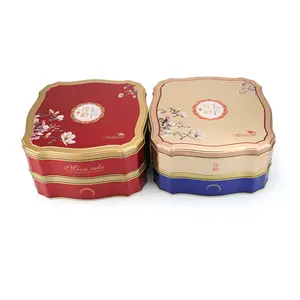Chinese Supplier Storage Case Can Metal Rectangular Moon Cake Food Grade Tinplate Tin Box Packaged