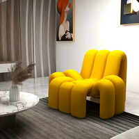 Fauteuil individuel en tissu, style nordique minimaliste, design créatif et original