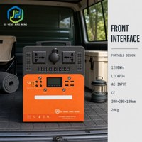 Station d'alimentation portable 1280Wh 25.6V 50Ah LiFePO4, générateur solaire à charge rapide pour camping, camping-car, maison, alimentation de secours hors réseau