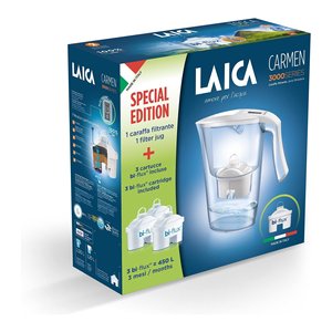 Caraffa filtrante SERIE 3000 Carmen Kit con 3 filtros Bi Flux Blanco y Transparente (2,3Lt) J9082 - Product Image 2
