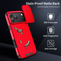 Coque de téléphone de Protection d'objectif coulissant d'armure antichoc pour IPhone 17 Air 16E 15 14 Plus 13 12 11 Pro Max Coque de couverture rigide