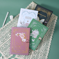 Carnet de notes de luxe vintage avec couverture dorée, articles promotionnels d'entreprise avec logo