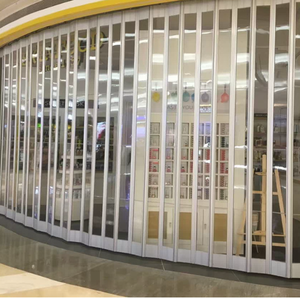 Elegante puerta plegable de <span class=keywords><strong>aluminio</strong></span> y policarbonato <span class=keywords><strong>transparente</strong></span> moderna impermeable acordeón deslizante Interior otra puerta - Product Image 3