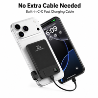 Batterie externe magnétique portable 22,5 W PD, charge ultra-rapide, format de poche, chargeur sans fil avec support métallique pour smartphone