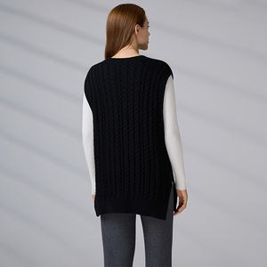 Chaleco de Punto Personalizado para Mujer, Sin Mangas, Cuello Redondo, Tejido de Algodón, para Invierno - Product Image 6