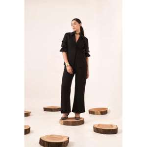 Conjunto de Dos Piezas con Pedrería Negra para Mujer, Conjunto Elegante con Detalles Brillantes, Look Moderno y Ajuste Elegante - Product Image 2