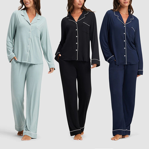 <span class=keywords><strong>Pigiama</strong></span> da <span class=keywords><strong>Donna</strong></span> in Bambù Organico, Set Sostenibile in <span class=keywords><strong>Jersey</strong></span>, Abbigliamento da Notte Personalizzato, Completo Loungewear in Bambù - Product Image 1