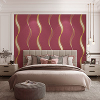 Nouveau papier peint 3D à rayures ondulées pour fond de film et de télévision, décoration murale pour salon et chambre à coucher