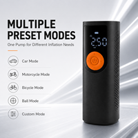 Mini compresseur d'air portable sans fil 19 cylindres, gonfleur de pneus avec modes prédéfinis, arrêt automatique, pompe de voiture avec lumière d'urgence LED