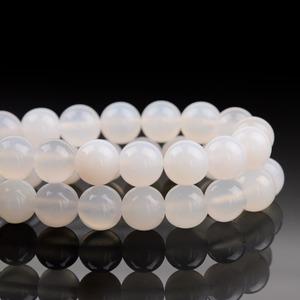 Natural <strong>Stone</strong> 7A Grade <strong>White</strong> Agate Loose Round Beads Gemstone Beads for Jewelry Making DIY Handmade <strong>Jade</strong> 2 4 6 8 10 12MM - Product Image 4