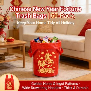 ถุงขยะสีแดงแบบมีเชือกผูก ถุงขยะแบบเสื้อกั๊ก ถุงพลาสติกหนาขนาดใหญ่ แข็งแรง ทนทาน สำหรับใช้ในบ้าน - Product Image 5