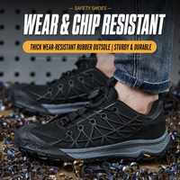 Chaussures de sécurité à lacets rapides avec embout en acier, tige en KPU, semelle extérieure en caoutchouc antidérapante et anti-perforation, chaussures de travail unisexes pour la construction