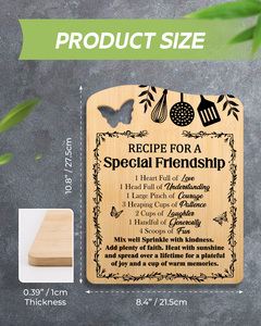 Wholesale Engraved Bamboo Rectangle Chopping Board Rustic Serving Tray Set Anti-Slip Dishwasher Safe Eco-Friendly Custom Logo - Product Image 2