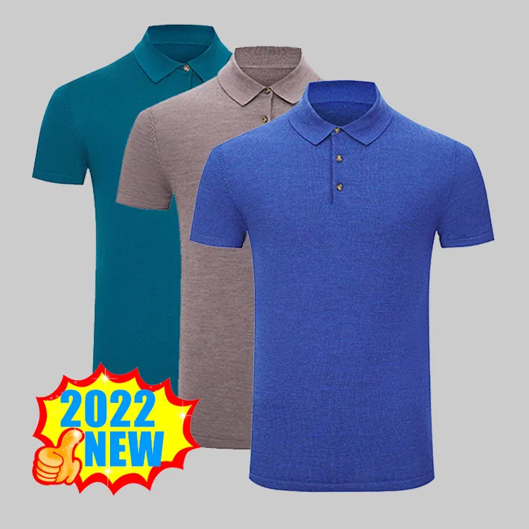 new stylish high quality wool customized plain knitted mens shirts polo
