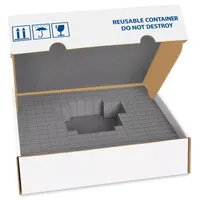 Boîte d'expédition en carton ondulé avec logo personnalisé et insert en mousse perforée, boîte de protection pour l'expédition d'objets fragiles en céramique ou électroniques