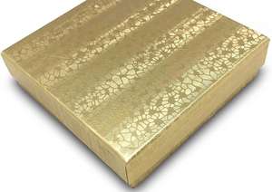 Золотая картонная коробка на заказ, Подарочная коробка из крафт-бумаги, коробка для ювелирных изделий с крышкой и хлопковым наполнителем - Product Image 3