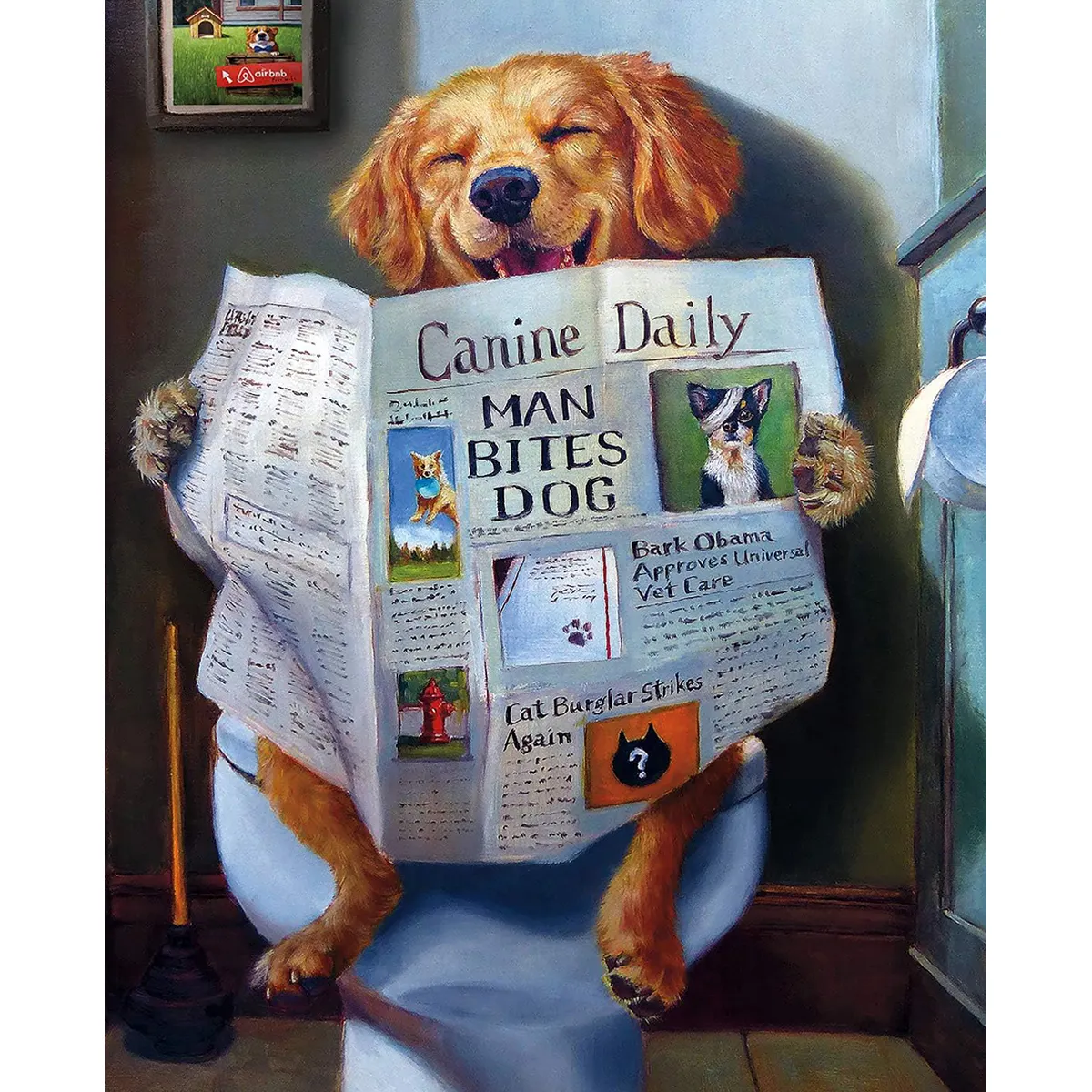 Modern DIY Dog News Paint by Numbers Easy Animal Puppy and Flower-Themed Newspaper for Adults and Kids Beginners
