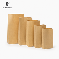 Sacs en papier kraft avec logo personnalisé, vente en gros, sacs d'épicerie recyclables bruns, plusieurs tailles, emballage alimentaire pour restaurant, boulangerie