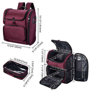 Bolsa <span class=keywords><strong>de</strong></span> Maquillaje Profesional Personalizada, Impermeable, Multifuncional, <span class=keywords><strong>de</strong></span> Gran Capacidad, Mochila Cosmética para Viajes, <span class=keywords><strong>Trabajo</strong></span> y Actividades al Aire Libre - Product Image 4