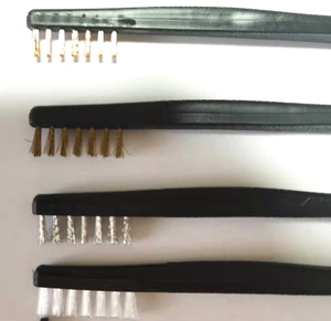 Juego de Mini cepillos de alambre de latón, Kit de limpieza de Metal oxidado, de soldadura, acero práctico, doble punta, nailon, 3 uds. - Product Image 5