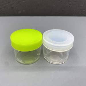 Bocaux en verre borosilicate haute résistance 6 ml avec couvercles en silicone, design à parois droites sans col, pour baume à lèvres, mini pot - Product Image 2