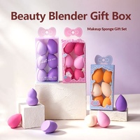 Éponge de maquillage double usage (humide/sèche) en forme de gourde, ultra-douce, non absorbante, pour application angulaire, coffret cadeau