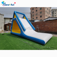 Toboggan aquatique gonflable flottant de qualité commerciale, toboggan aquatique géant gonflable pour parc aquatique et complexe lacustre