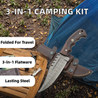Couteau de chasse à lame fixe avec manche en bois et étui en cuir, fait main, outil de camping et de randonnée en plein air