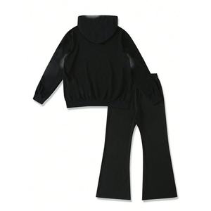 Ensemble sweat à capuche et pantalon de survêtement court en coton épais délavé à l'acide, style streetwear vintage, personnalisable pour fabricants de hoodies - Product Image 3