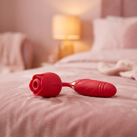 Vibrateur rose télescopique en silicone et ABS avec chargement magnétique USB, jouet sexuel pour femmes