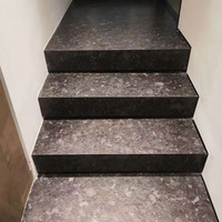 Grandes dalles de granit noir angolais polies, dalles naturelles, tables de salle à manger modernes pour villas avec design graphique