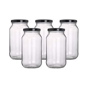 Tarro de cristal transparente de boca ancha de 100-500ml con tapa de metal para almacenamiento de alimentos con miel o encurtidos - Product Image 2