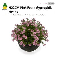 Plante artificielle réaliste faite à la main, têtes de fleurs en mousse rose, bonsaï H22cm, décoration de table pour la maison et les mariages