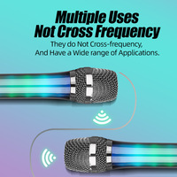 Système de microphone sans fil portable MRGB-100 pour un son clair, microphone sans fil rechargeable avec lumières RGB