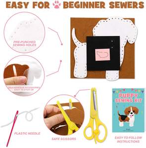 Factory Price <strong>Starter</strong> Hobby <strong>Puppy</strong> Dog Hand Stitching Educational Toy Set Teen Toddler Diy Craft Animal Sewing Kit for Beginners - Product Image 3
