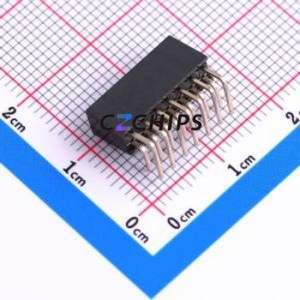 HX PM2.0-2x7P WC H6.35 Pin Socket Bent Lead Through Hole,P=2mm Connector 2x7P 2mm 2mm Square Hole - Product Image 2