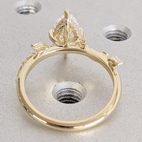 1 Karat Marquise-Schliff Maßgefertigter Blattförmiger Seitenstein Versteckter Halo Labor-Gezüchteter Diamant-Verlobungsring 18K Massivgold IGI-Zertifiziert CVD/HPHT