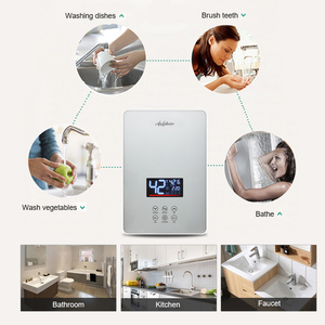Calentador de agua eléctrico de acero inoxidable para baño inteligente, minicalentador de agua <span class=keywords><strong>sin</strong></span> depósito de 6kW, precio barato - Product Image 6