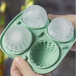 Grands bacs à glaçons en silicone de qualité supérieure sans BPA 2 pouces gros cubes et boules pour une libération facile fabricant de verre à liqueur pour whisky Cocktails - Product Image 6