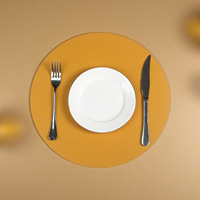 Set de table rond de luxe en PVC lavable, isolant thermique, imperméable et anti-taches pour hôtels et restaurants
