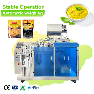 Machine automatique haute vitesse pour doypacks, usine chinoise pour le remplissage et le scellage de sauces, ketchup et pâtes, sachets préformés à fermeture éclair. - Product Image 1