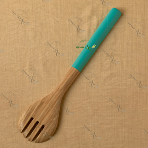 Nouvelle arrivée Cuillère en bambou de couleur personnalisée de haute qualité avec poignée Aqua Set Outils de table Accessoires de cuisine - Product Image 1