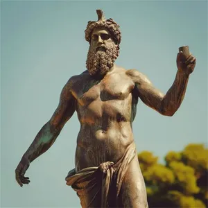 사용자 정의 유명한 복제 조각 그리스 조각 금속 공예 제우스 또는 포세이돈의 청동 동상